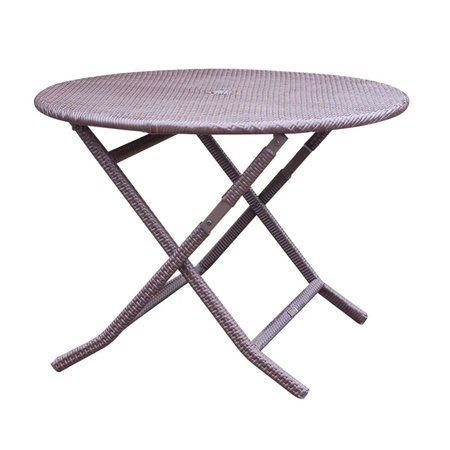 SEATSOLUTIONS Cafe Round Folding Wicker Table SE2419545
